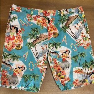Ralph Lauren Slim Fit Linen/cotton blend aloha shorts
